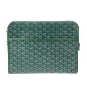 GOYARD Goyard Jubans GM Green Men's/Women's Chevroche Calfskin Goyardine Canv...